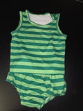 Green Striped Baby Outfit