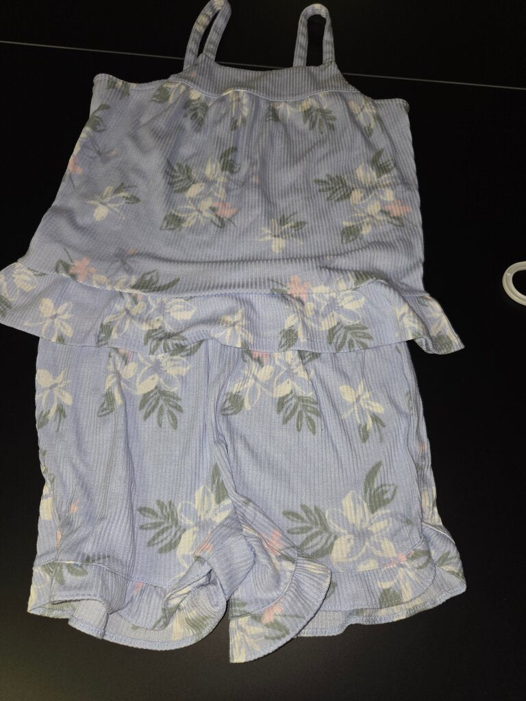 Floral Print Tank Top and Shorts Set