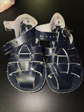 Navy Blue Leather Sandals