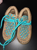 Children's Woven Brown and Blue Shoes