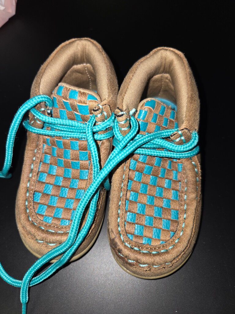 Children's Woven Brown and Blue Shoes
