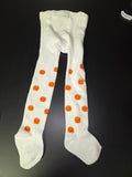 White Tights with Pumpkin Print
