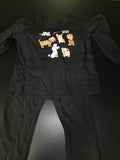 Black Animal Print Top and Leggings Set
