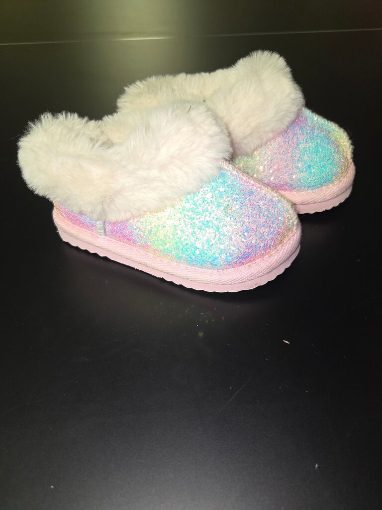 Kids' Iridescent Slippers with Furry Cuffs