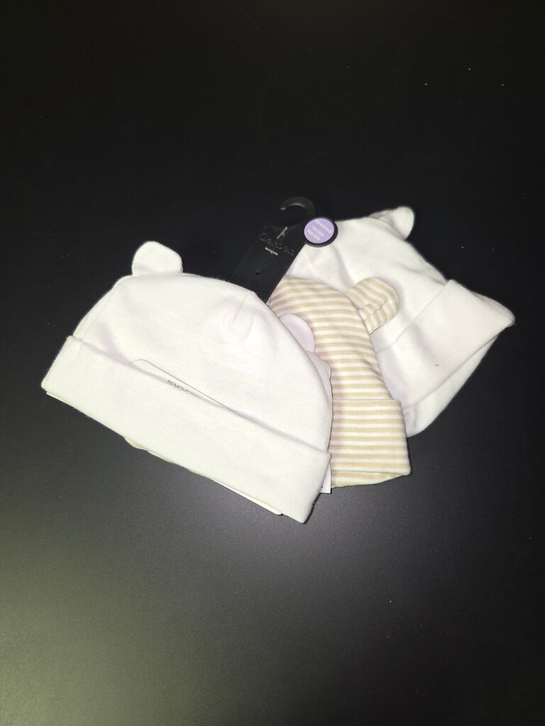 Baby Hats Set with Bear Ears and Stripes