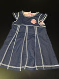 Denim Dress with Floral Embellishment