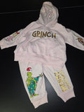 Grinch Themed Hoodie and Pants Set