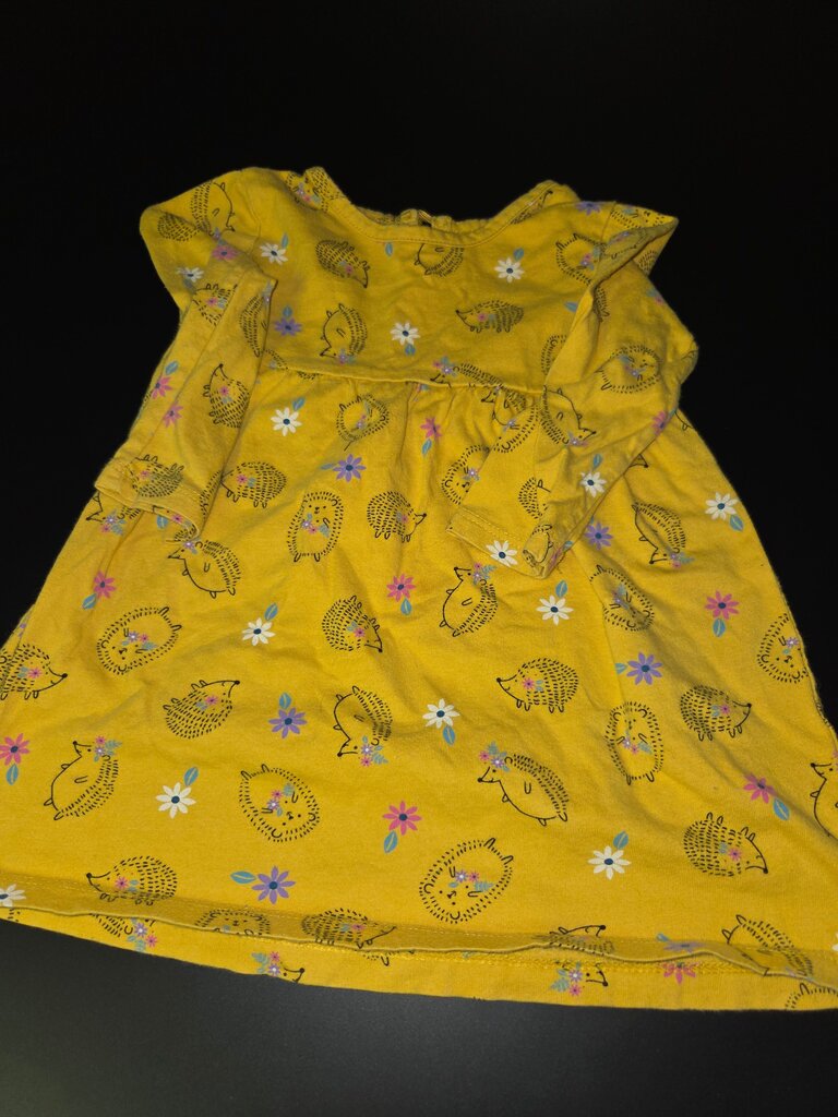 Yellow Hedgehog Print Dress