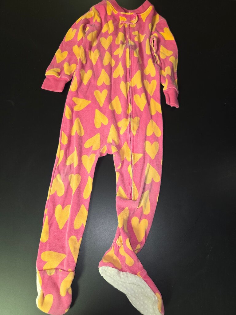 Pink Heart Print Baby Onesie