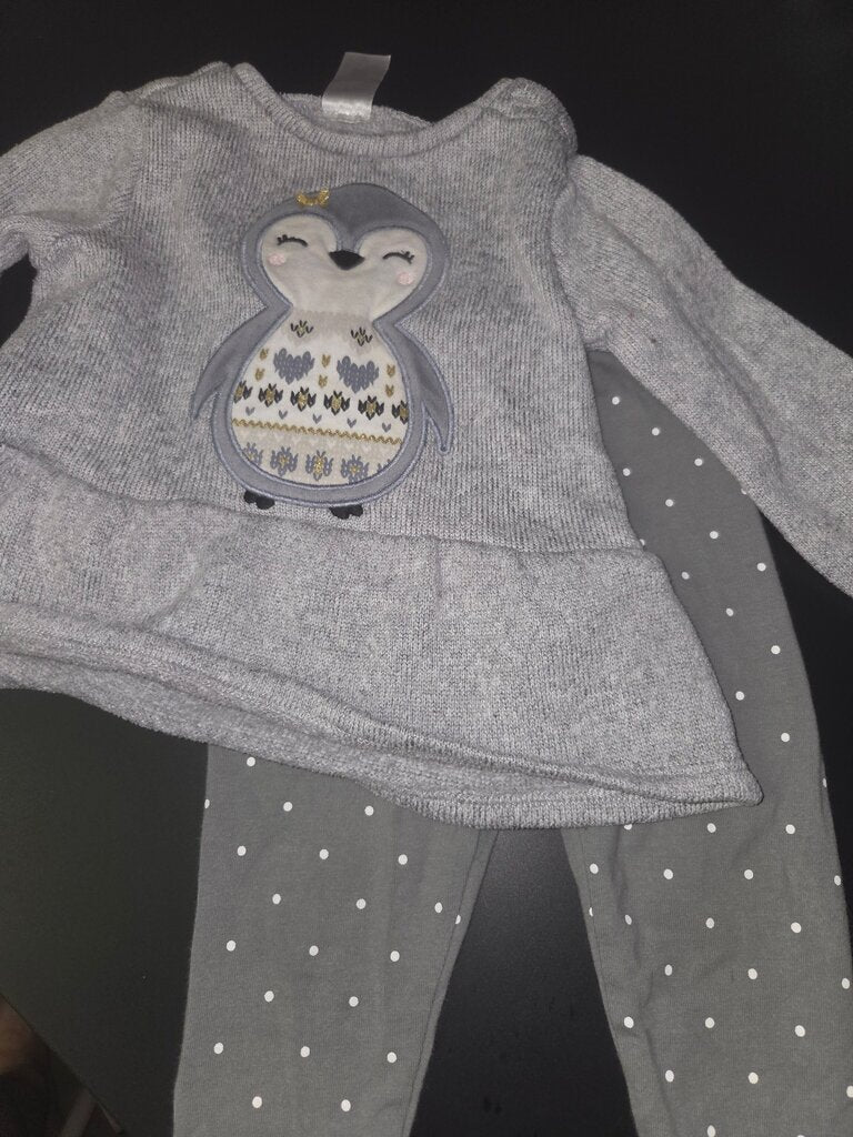 Penguin Print Baby Outfit