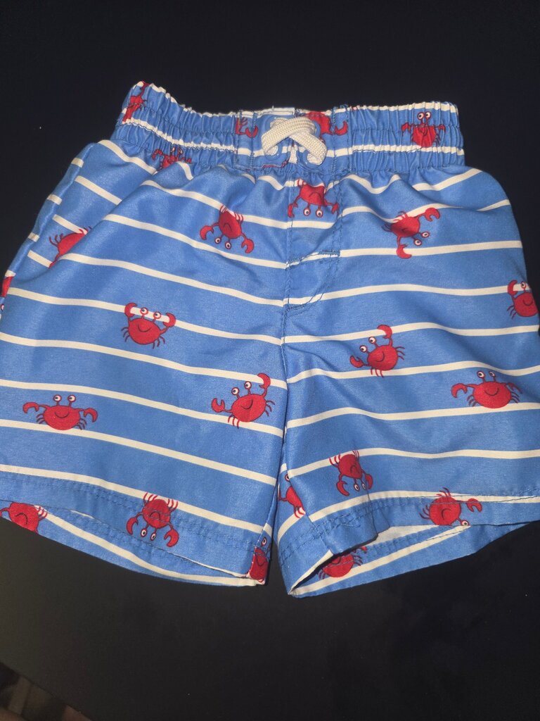 Blue Crab Pattern Swim Shorts