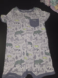 Gray Chameleon Print Baby Romper