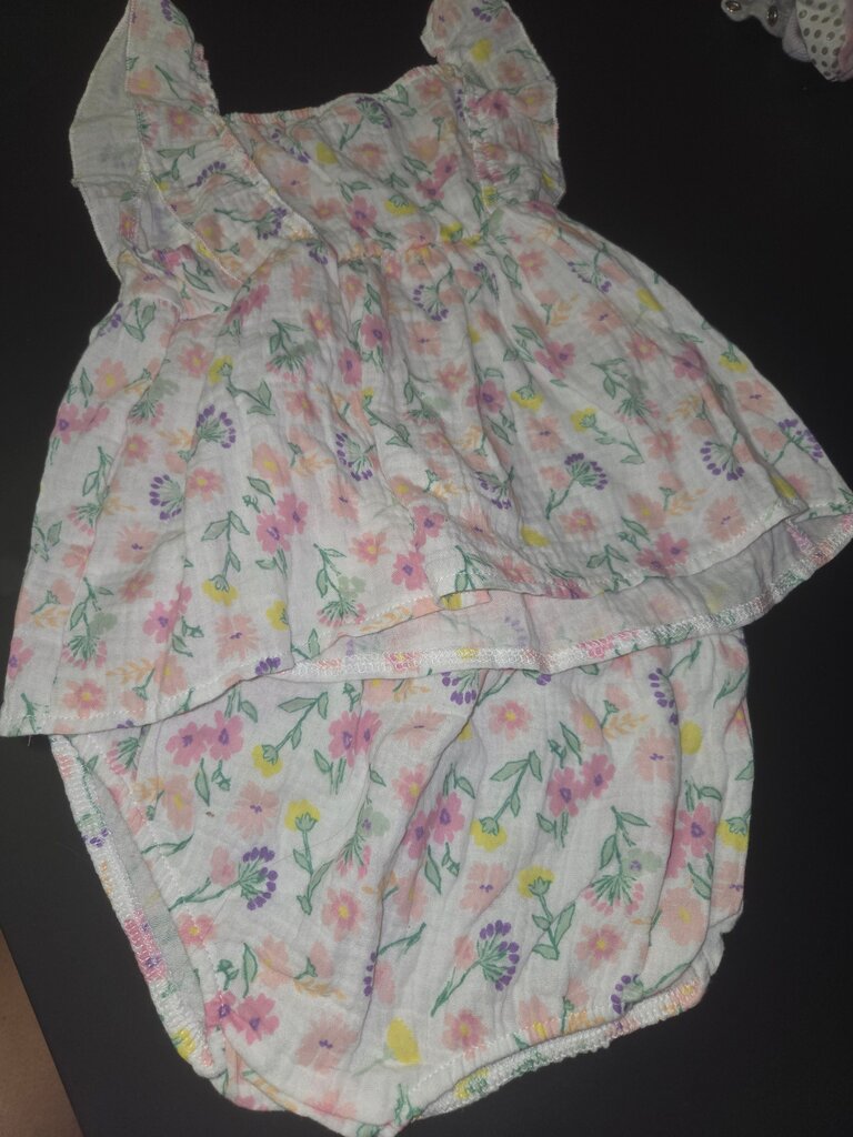 Floral Baby Dress and Diaper Cover Set