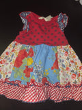 Colorful Floral and Star Pattern Dress