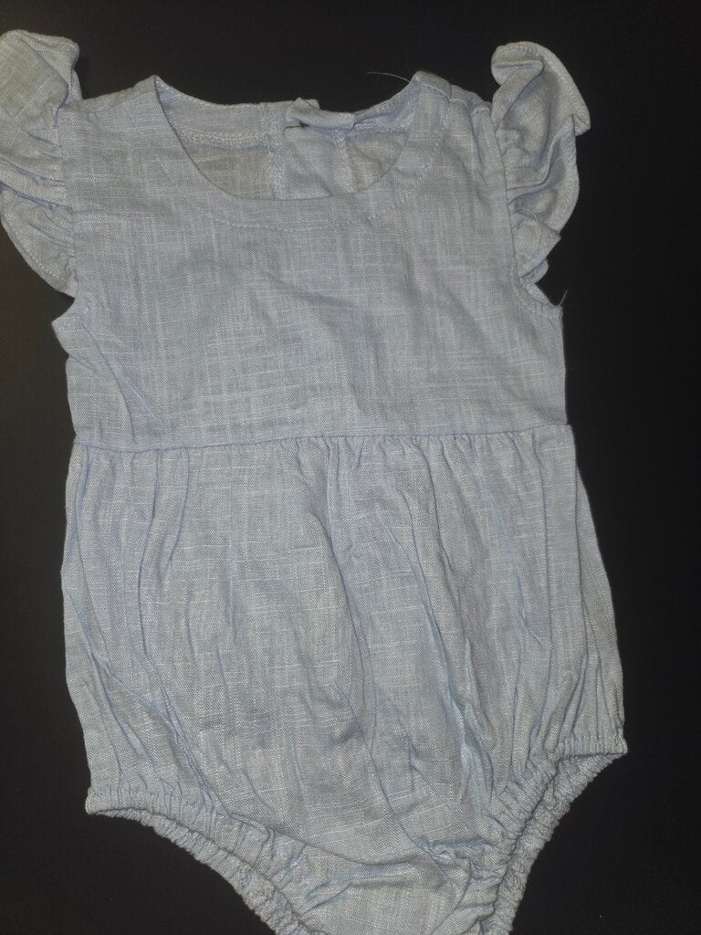 Light Blue Ruffled Baby Romper