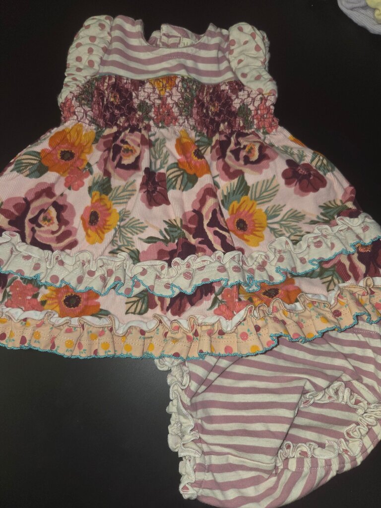 Floral Baby Dress with Ruffled Hem