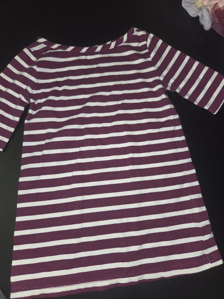 Purple and White Striped Long Sleeve Top
