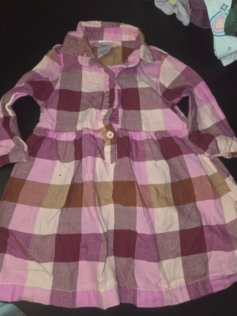 Pink and Purple Plaid Dress