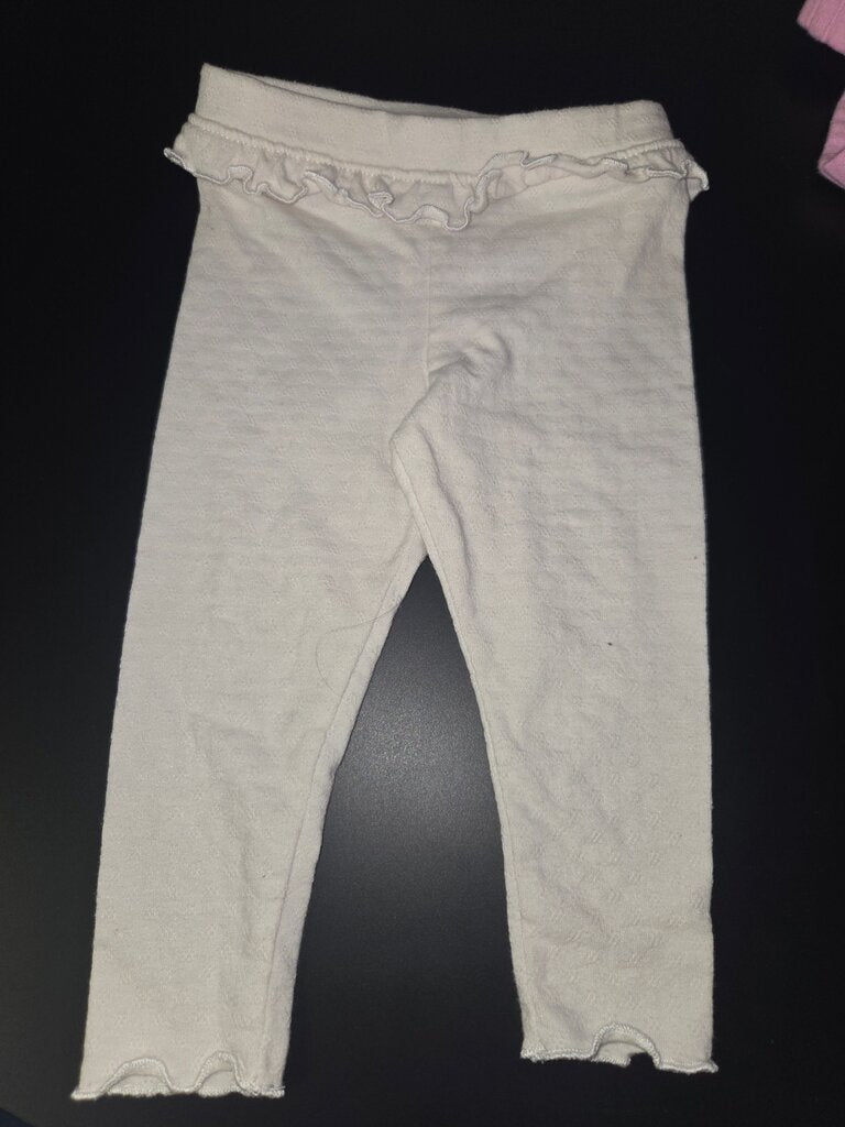 White Ruffled Toddler Leggings