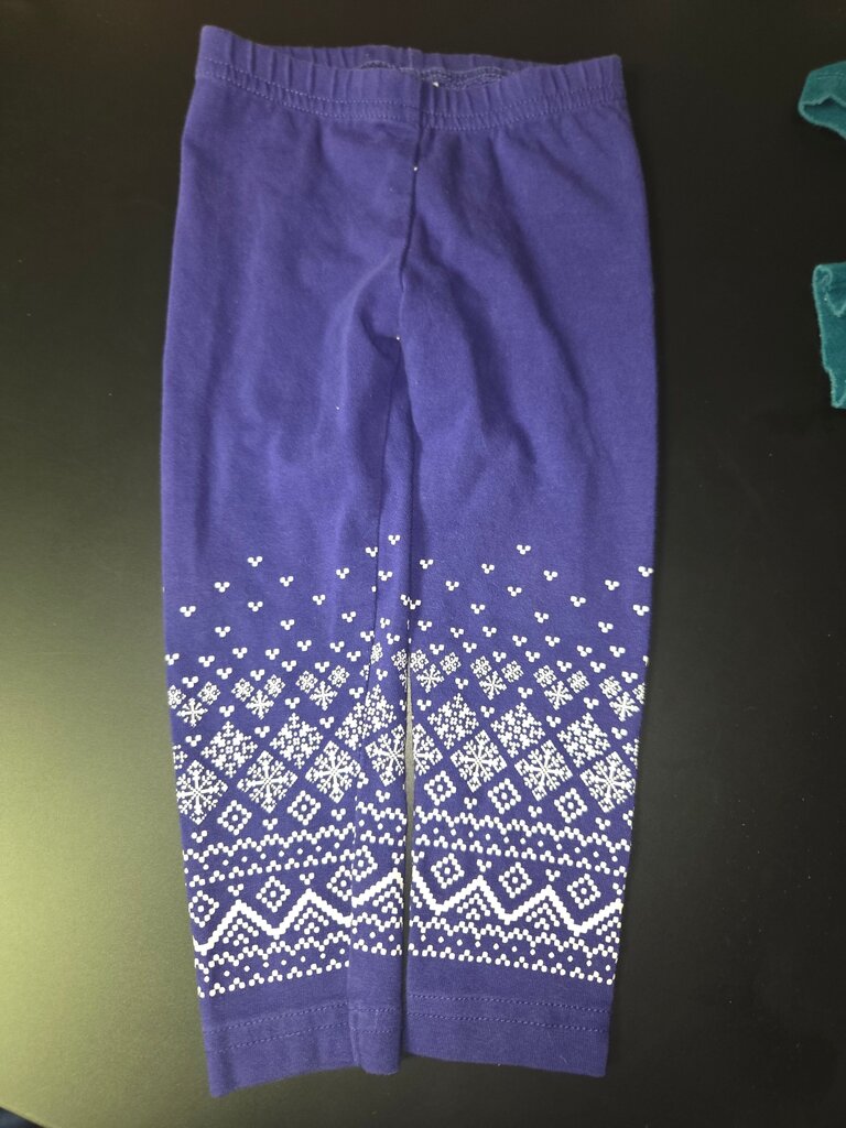 Purple Snowflake Print Leggings