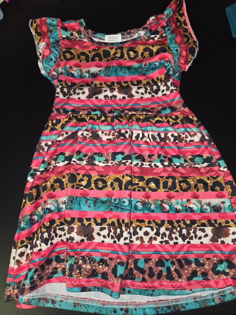 Colorful Animal Print Dress for Girls