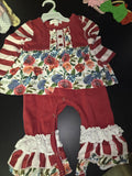 Floral Striped Baby Girl Outfit