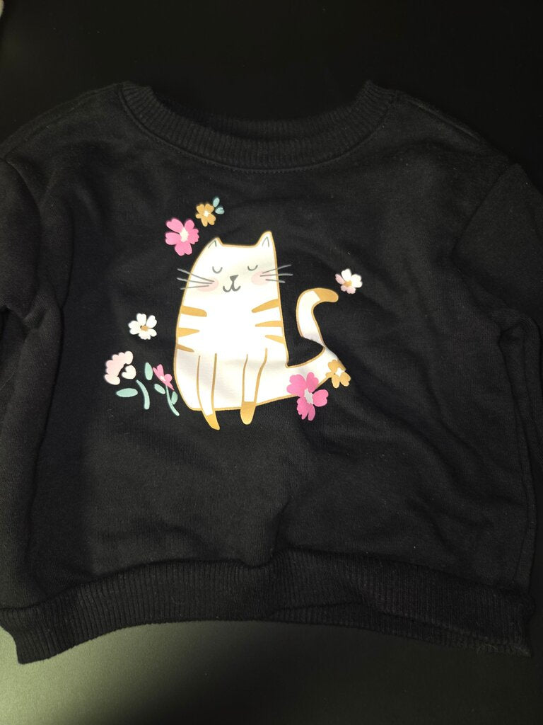 Cute Black Cat Graphic Sweatshirt