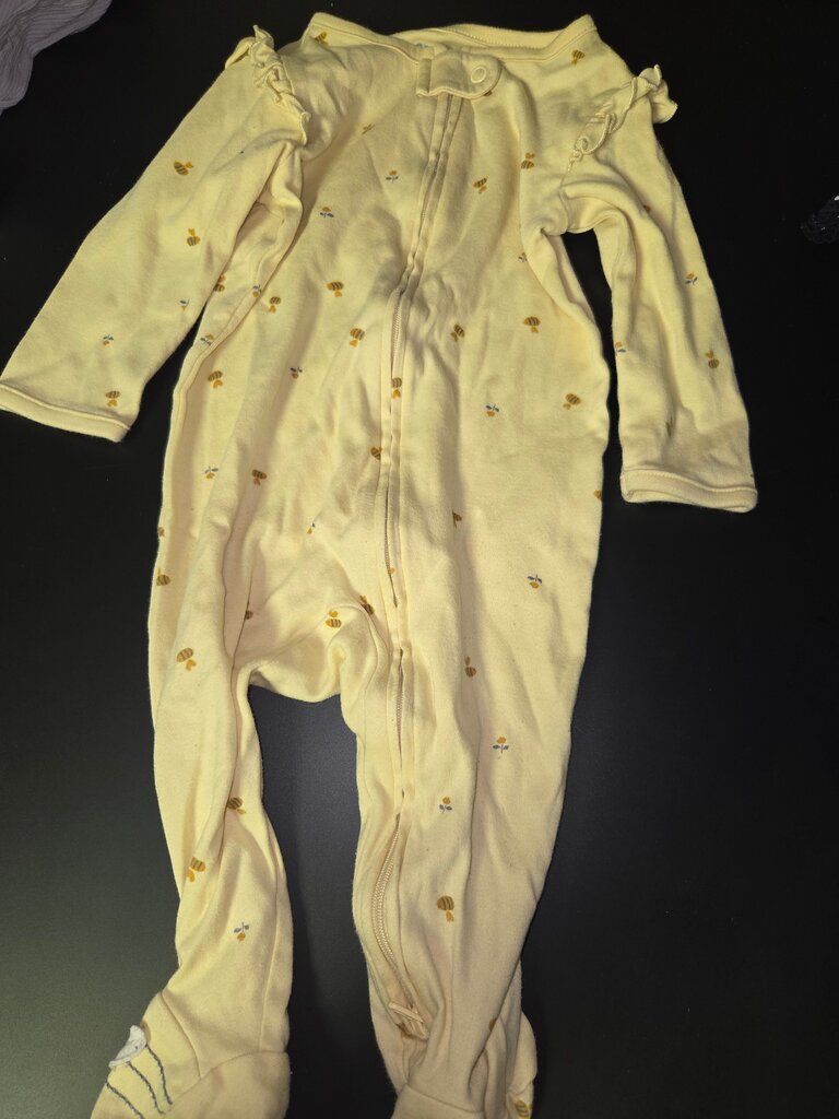 Yellow Baby Onesie with Floral Print