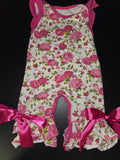 Floral Print Baby Romper with Ruffles