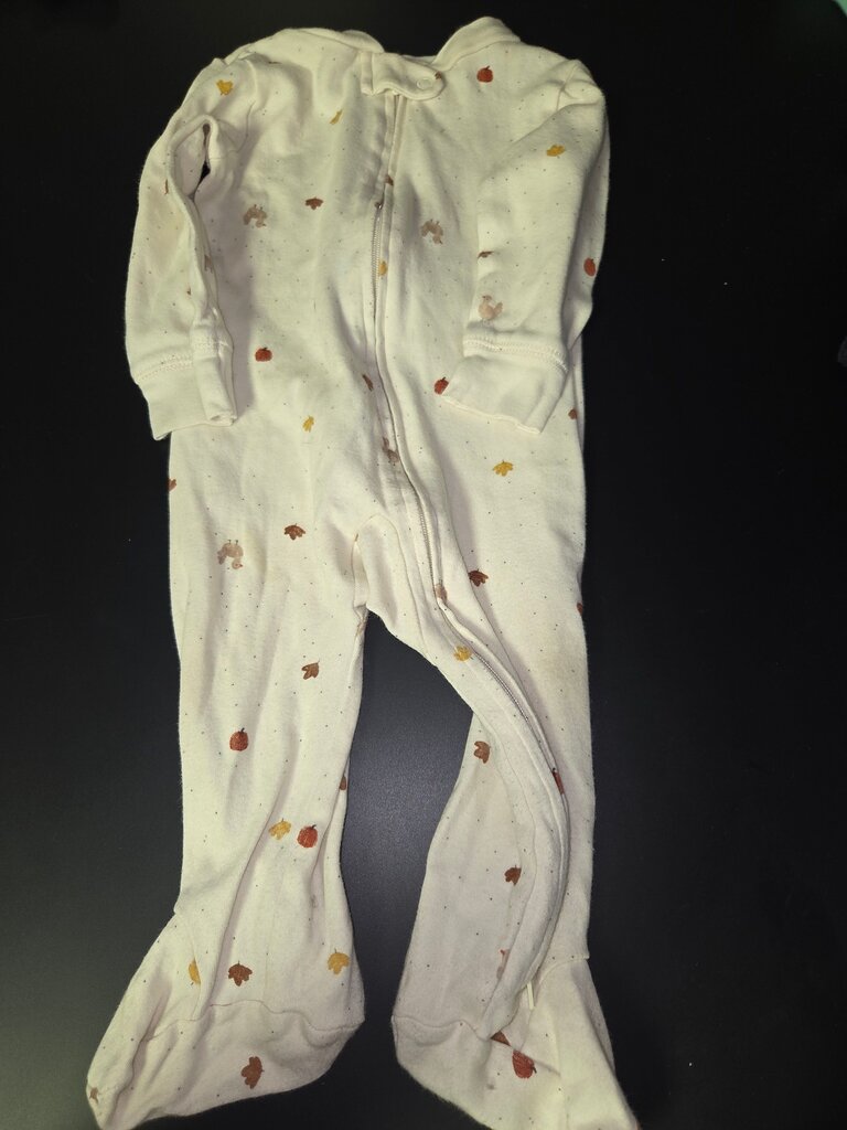 Infant Fall Patterned Zip-Up Pajamas