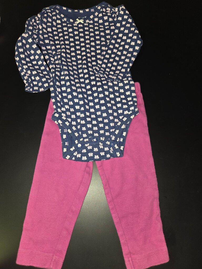Navy and Pink Baby Outfit
