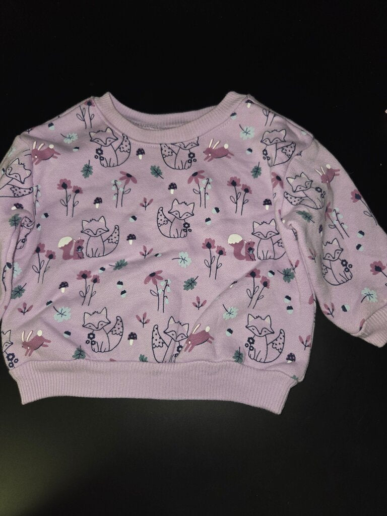 Purple Fox Print Sweatshirt