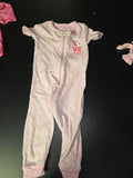 Pink Striped Baby Romper with Love Print