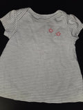 Striped Baby T-Shirt with Floral Embroidery