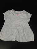 Carter's Gray Stripe Dress with Pink Bow