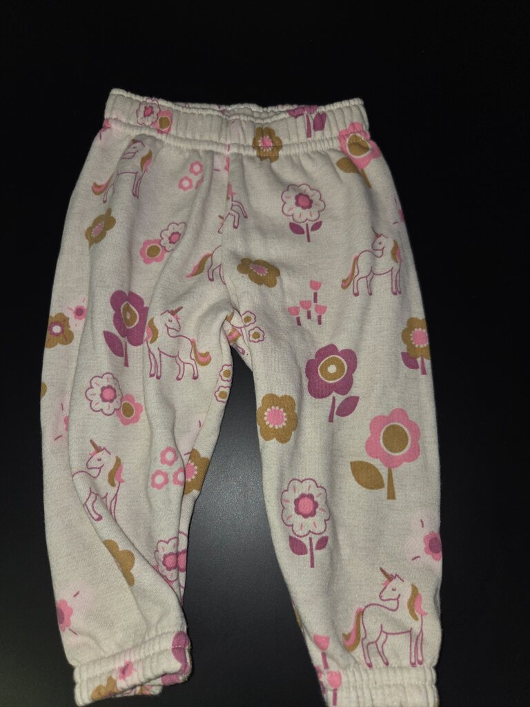 Unicorn and Flower Print Baby Pants