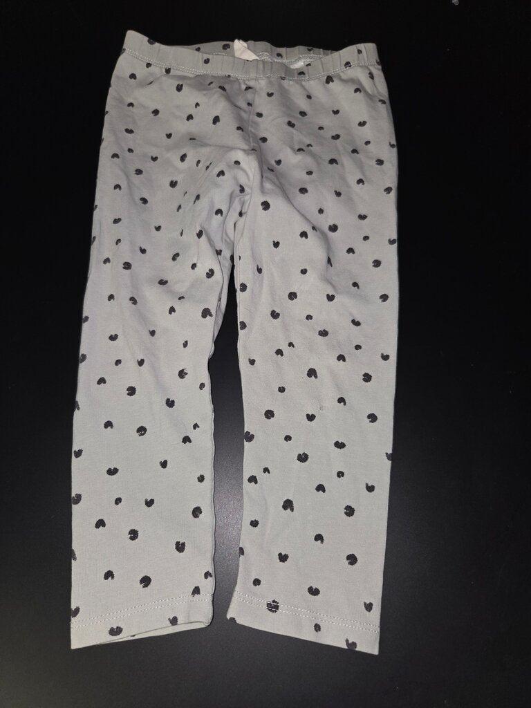 Girls Grey Polka Dot Leggings