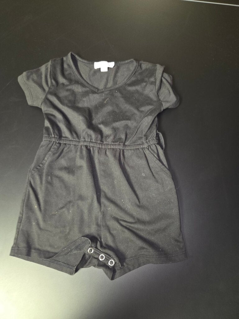Black Short Sleeve Romper