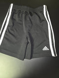 Adidas Black Athletic Shorts with White Stripes