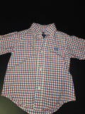 Boys' Red and Blue Checkered Button-Up Shirt