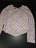 Colorful Checkered Long Sleeve Top