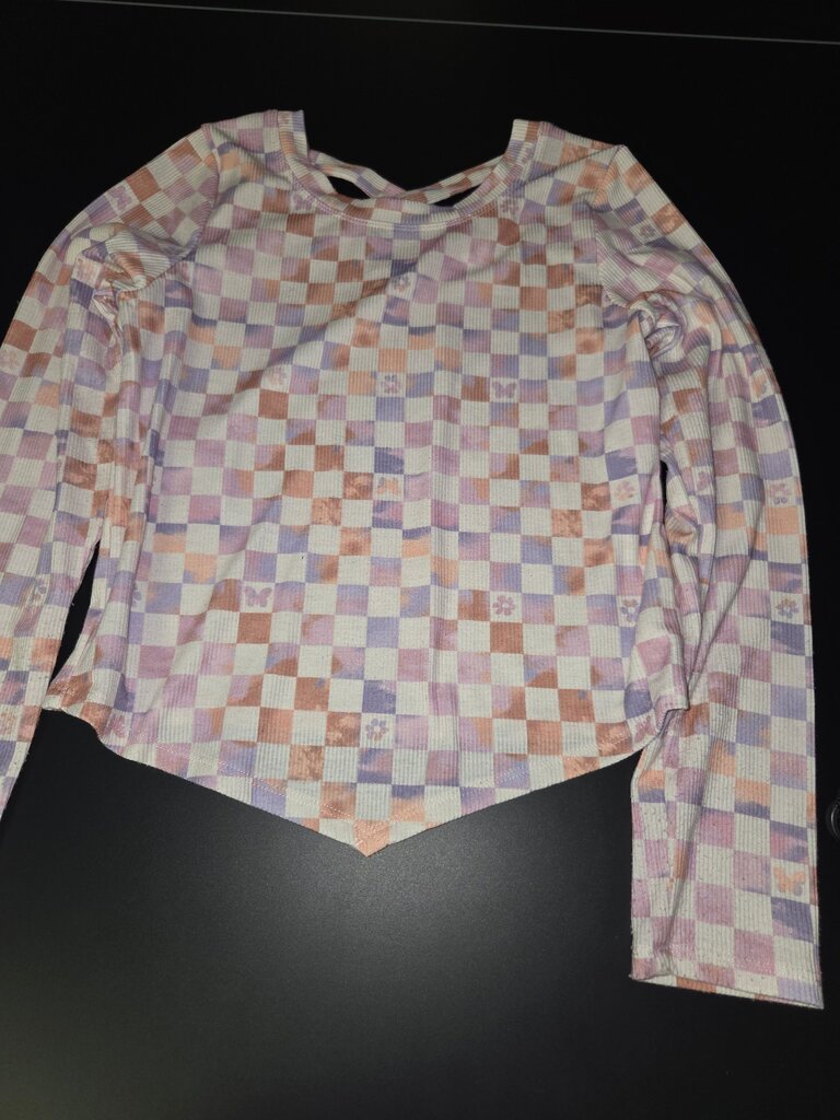 Colorful Checkered Long Sleeve Top