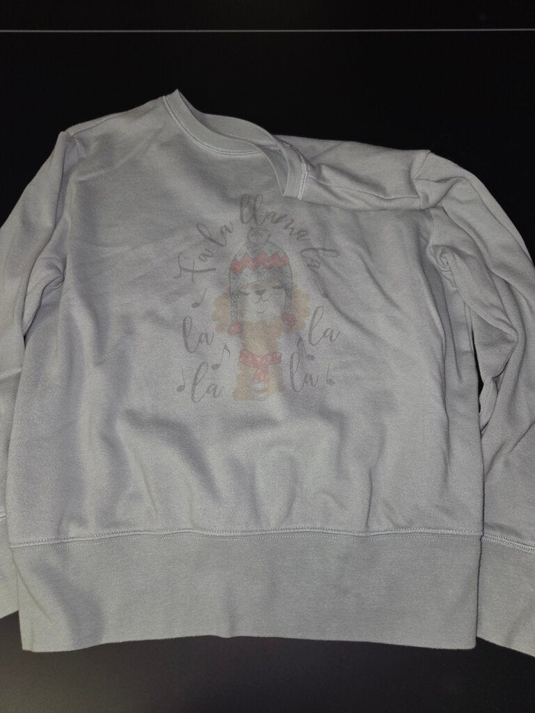 Cute Gray Sweatshirt with Llama Design