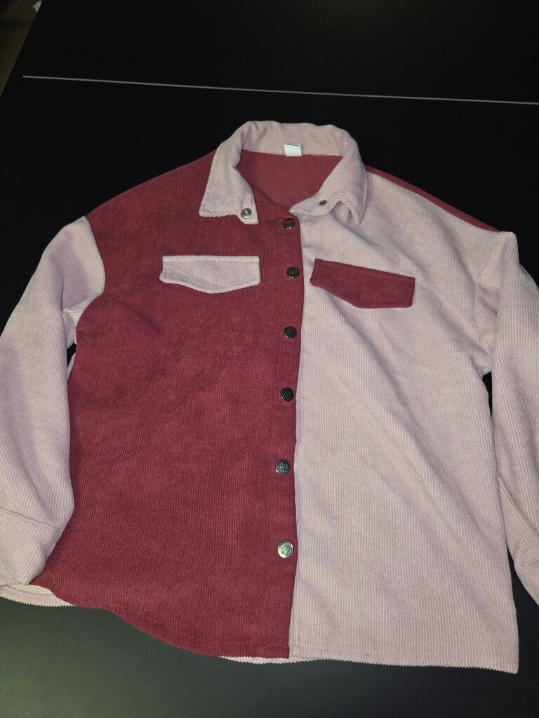 Color Blocked Button-Up Shirt