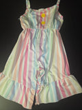 Colorful Striped Dress with Button Details