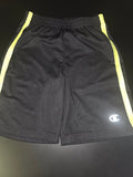 Champion Men's Black Athletic Shorts with Neon Yellow Stripes