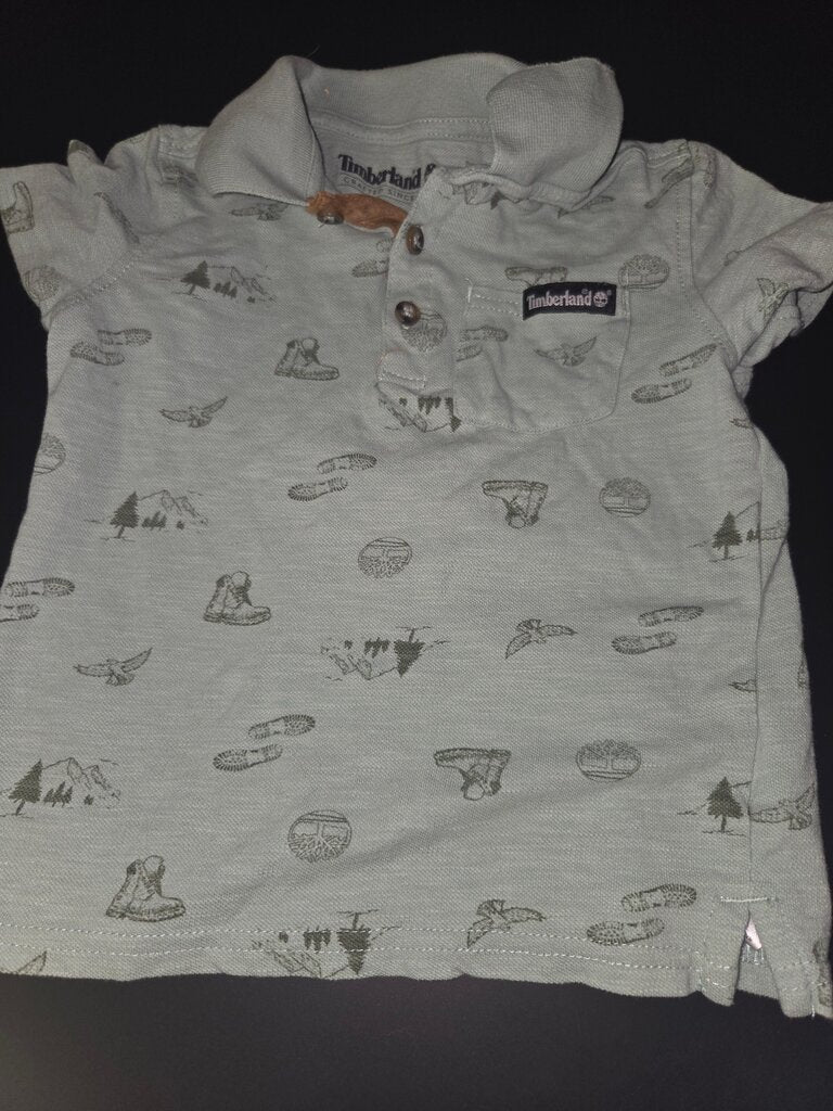 Timberland Boys' Short Sleeve Polo Shirt with Nature Print