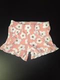 Pink Floral Ruffled Shorts