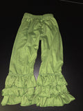 Girls Green Ruffled Pants