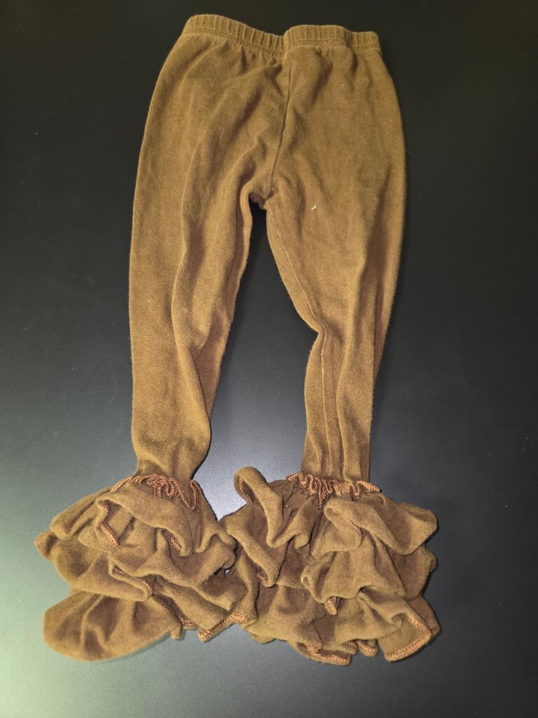 Brown Ruffle Leggings for Girls
